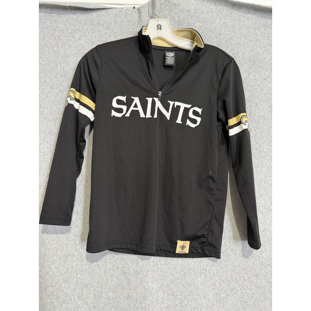 New Orleans Saints Shirt Youth Medium NFL Football Quarter Zip Team Apparel